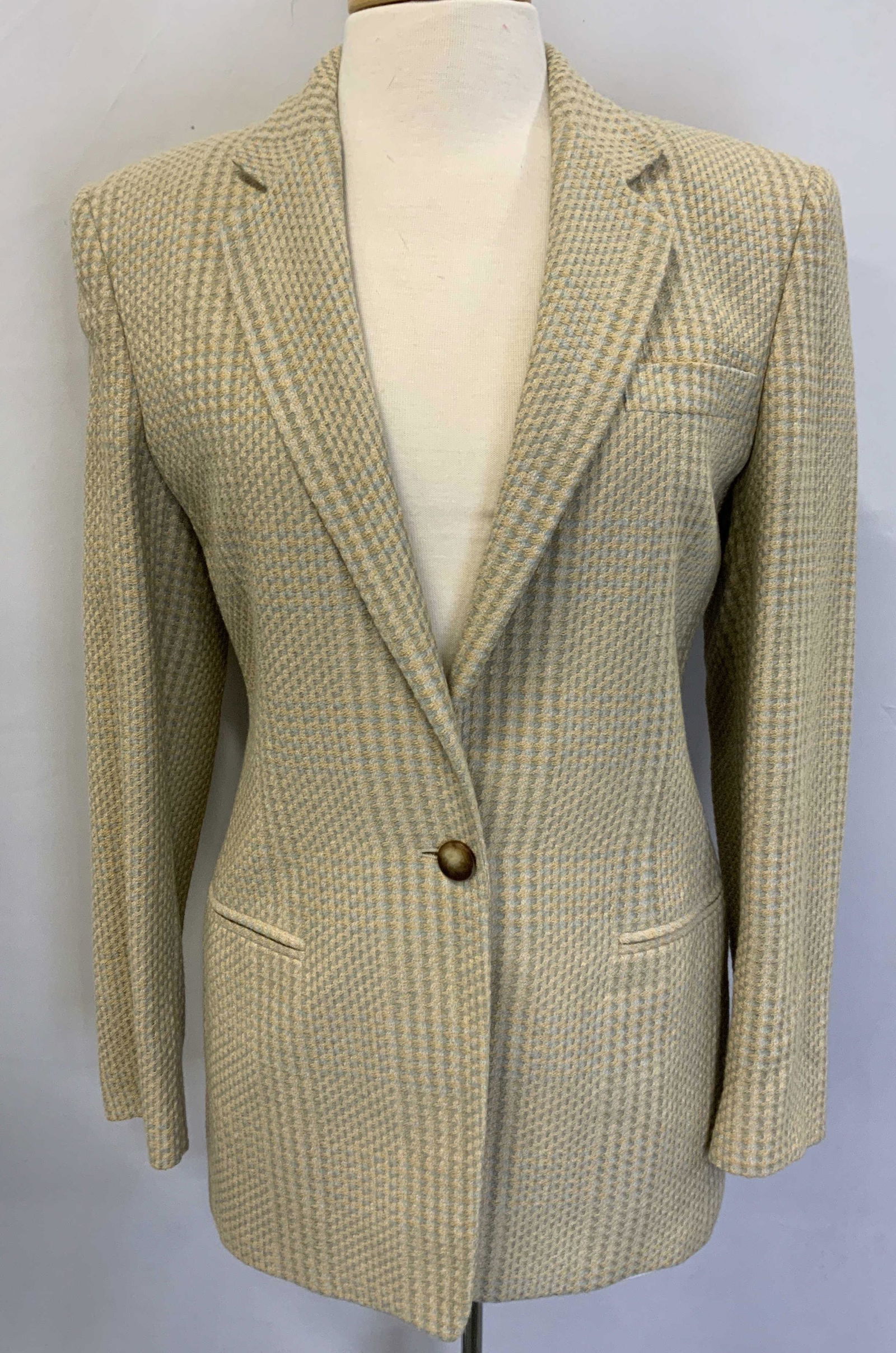 JOSEPH ABBOUD Vintage Beige Patterned Blazer (1 of 6)