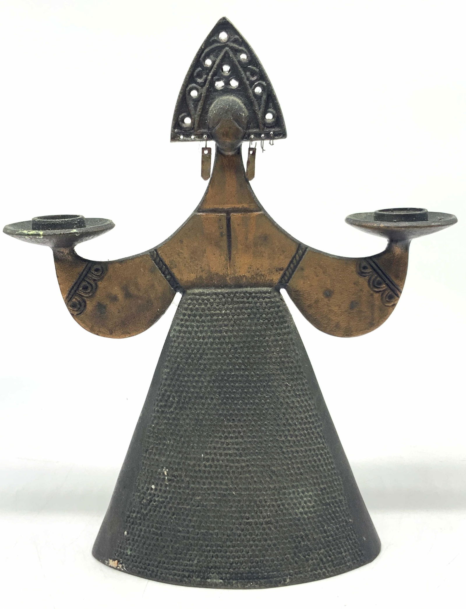Vintage Brass Tribal Style Figural Candle Holder (1 of 10)