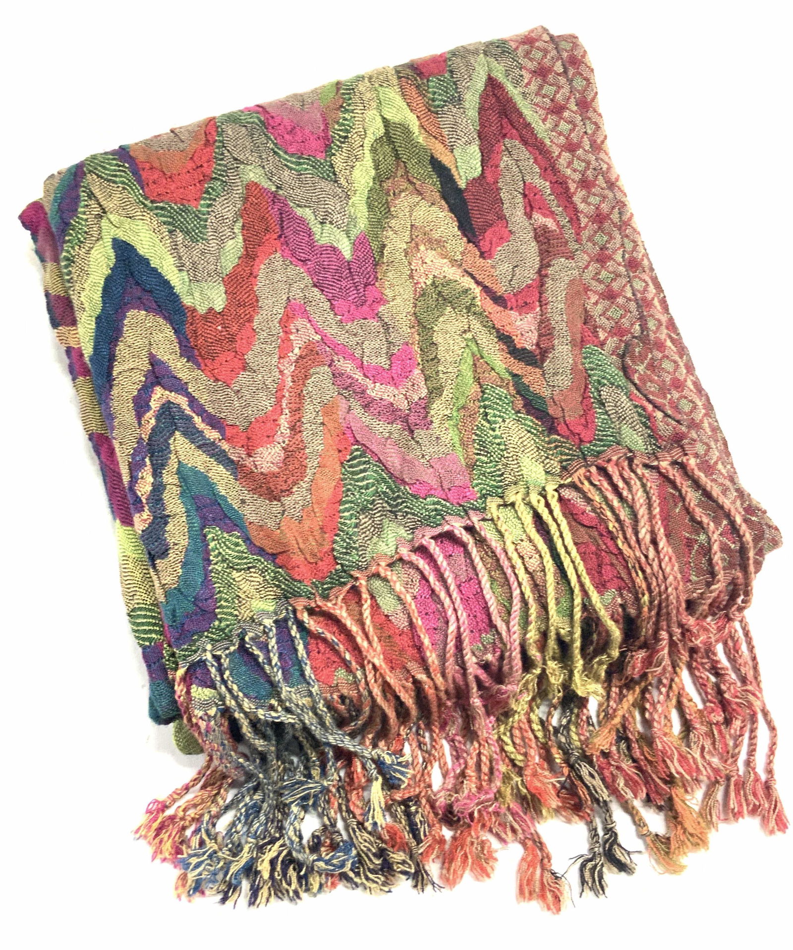 Bohemian Vintage Patterned Fringe Scarf (1 of 7)