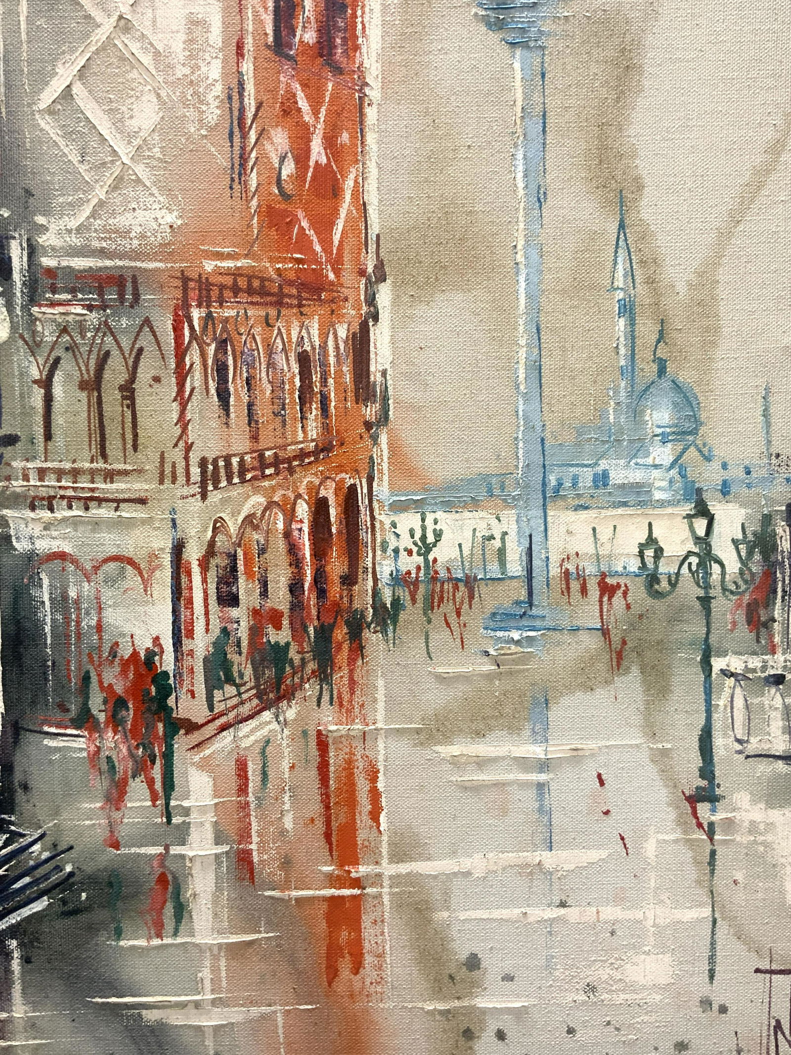 Signed Venice Expressionist Cityscape Painting (1 of 7)