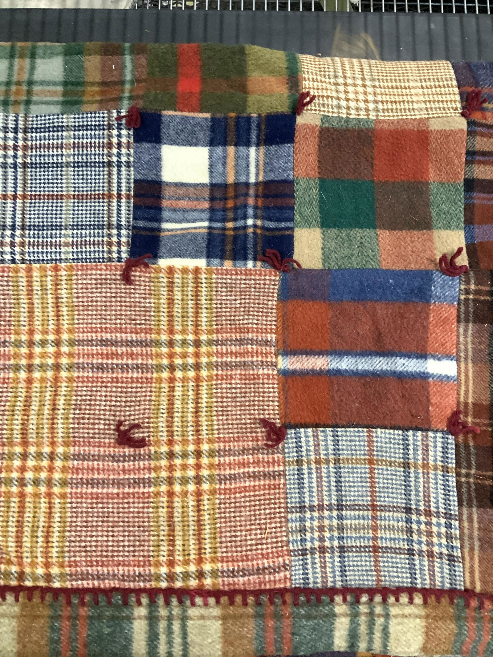 MC Handmade Plaid Patchwork Wool Blanket (1 of 7)