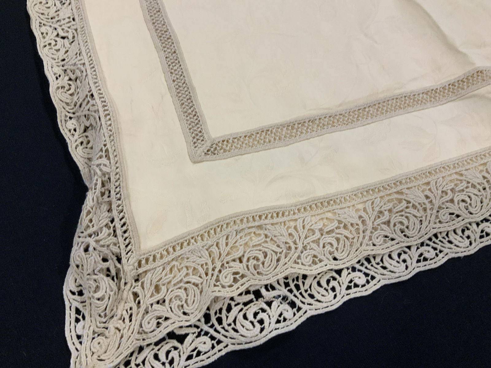 FRETTE Vintage Damask Cotton Sheet, Italy (1 of 6)