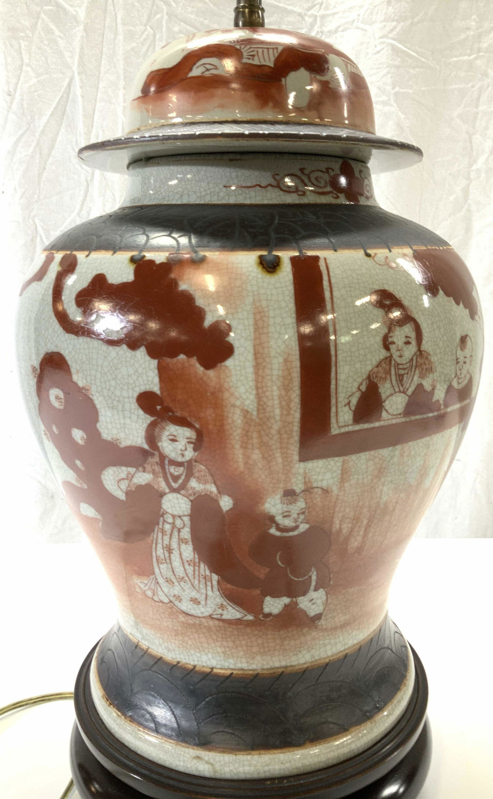 Asian Chinoiserie Ginger Jar Table Lamp (1 of 9)