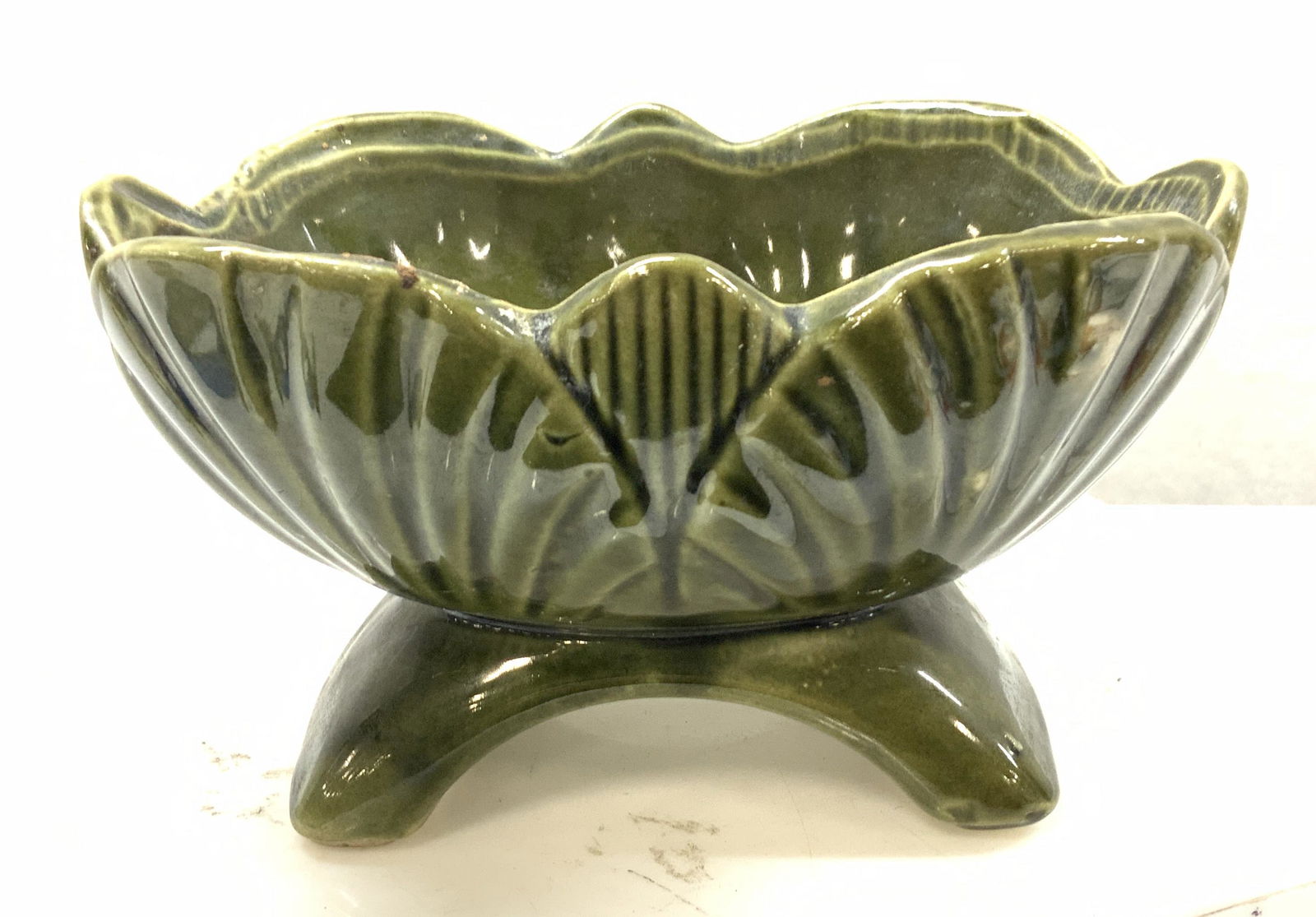 Mid Century Ceramic Footed Cachepot (1 of 5)