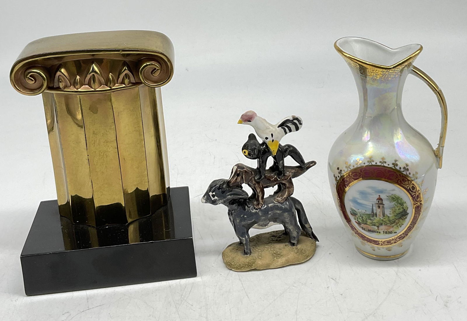 Lot 3 Decorative Items, Ceramic, Porcelain & Metal (1 of 6)