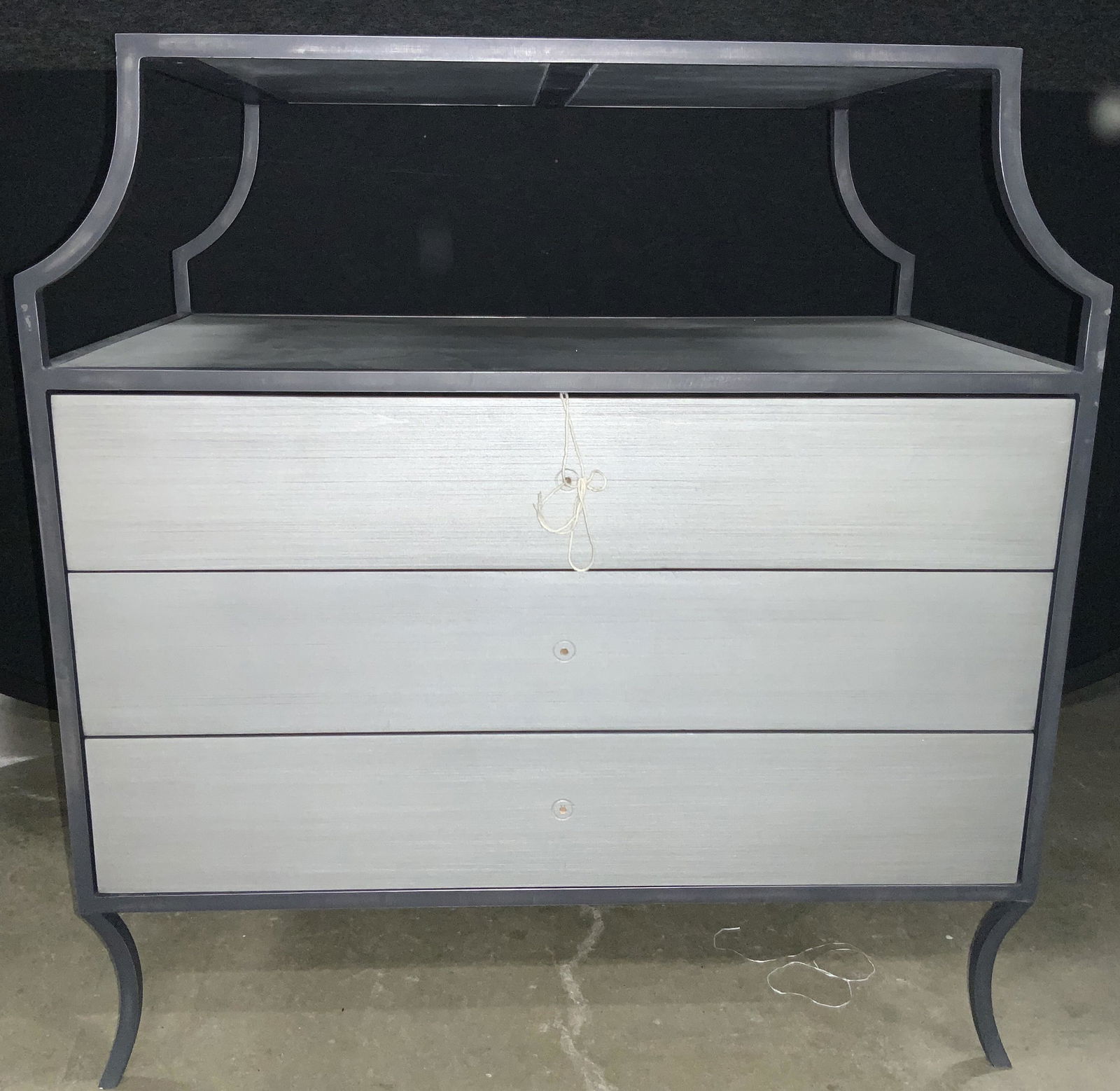 Modern Painted Iron Framed Side Table W Drawers (1 of 10)