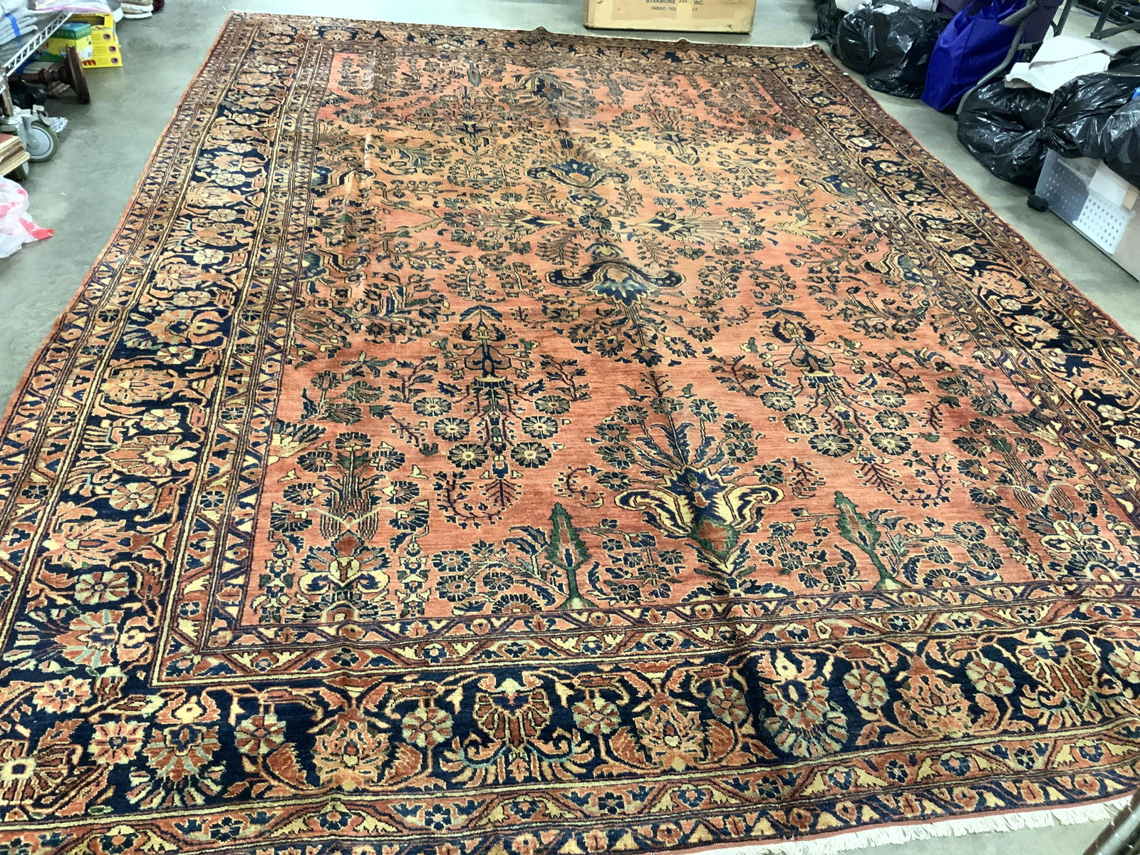 Vintage Rust Orange Persian Area Rug (1 of 9)