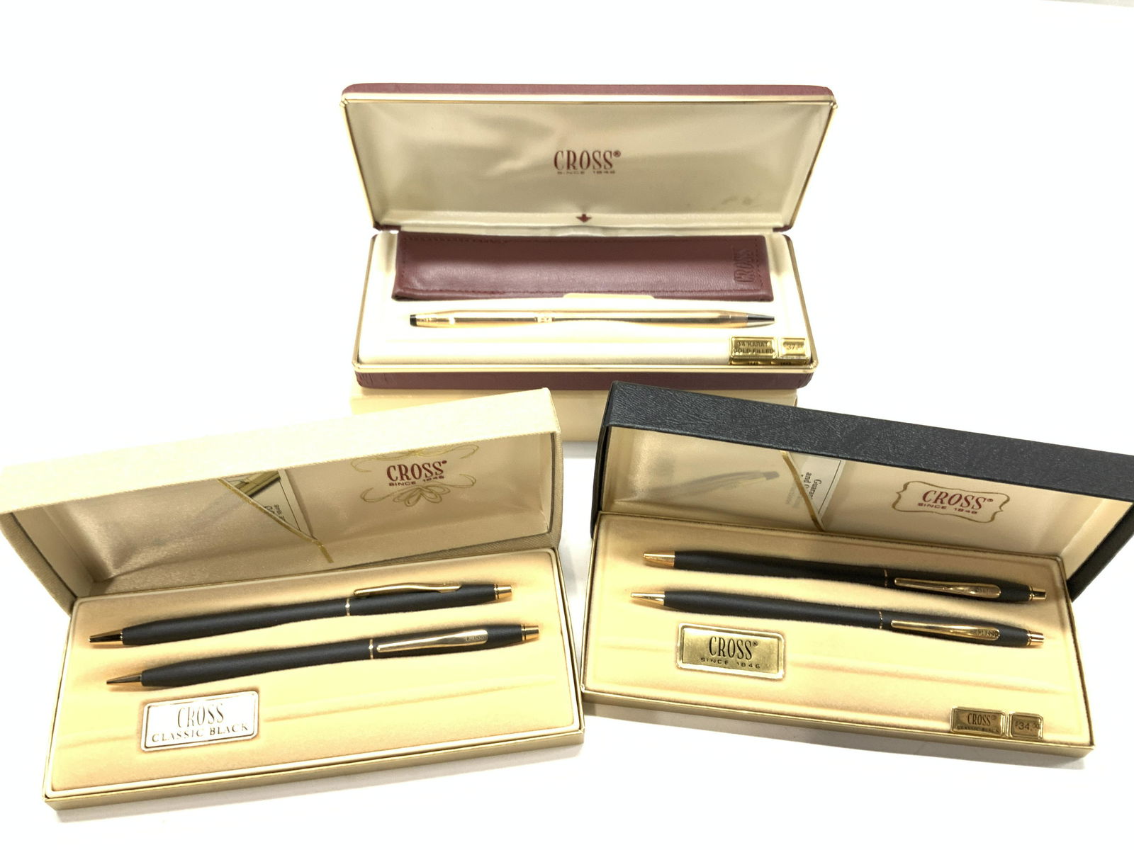 Grp 3 Boxes CROSS Ball Point Pens, 14k GF, new (1 of 6)