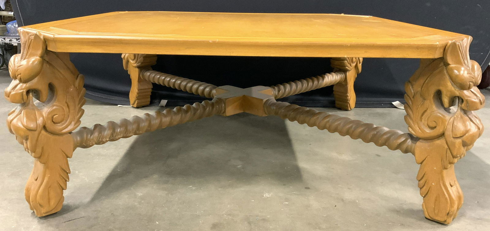 Carved Wooden Cocktail Table W Griffin Legs (1 of 10)