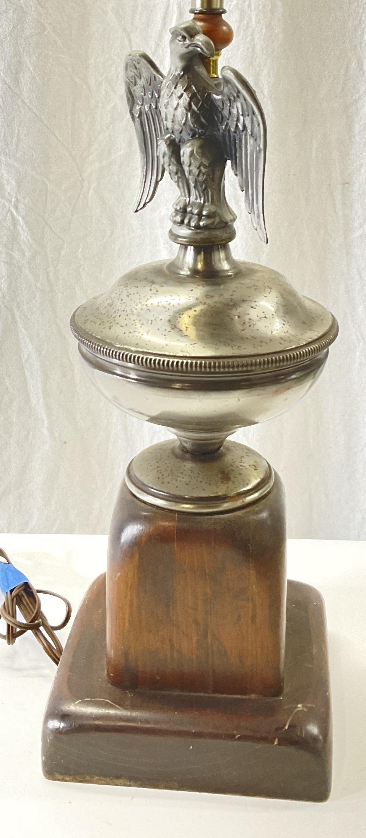 Vintage Eagle Table Lamp, Wood Base (1 of 8)