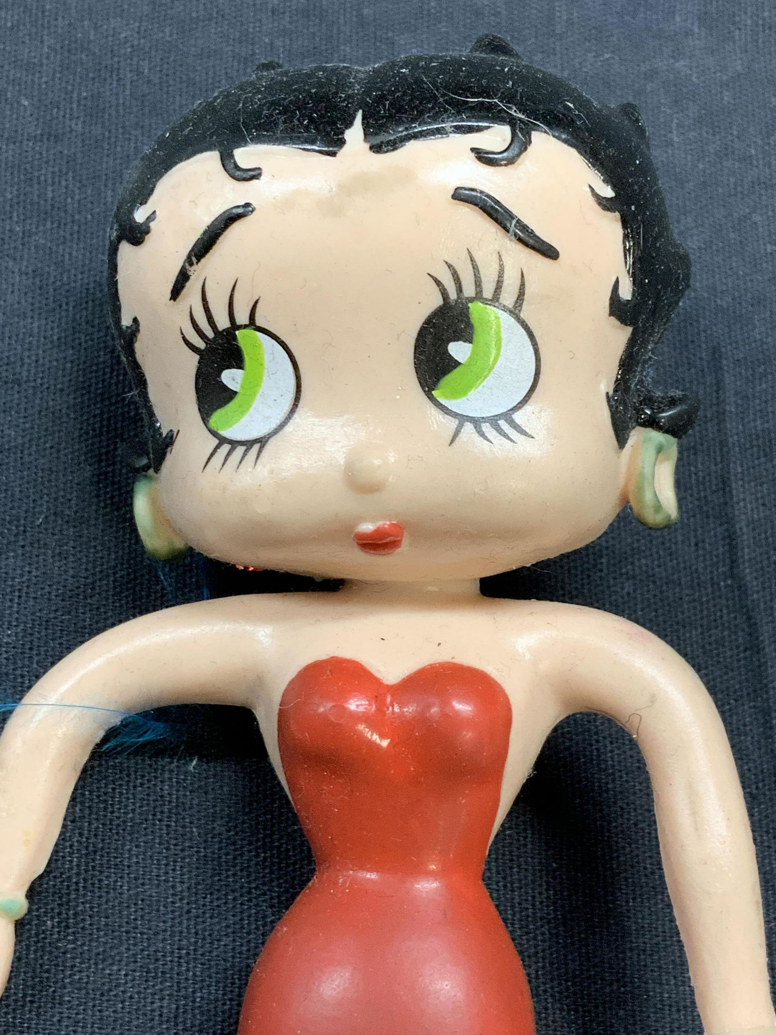 Betty Boop Vintage Figural Doll c1984: Marked on back c. 1984 KFS INC / FS INC NJ CROCE INC. Betty Boop Rubberized Doll figural. Measures 5 x 3 in. Evident wear and discoloration. Betty Boop collectibles, Vintage c. 1984 Betty Boop Doll, B