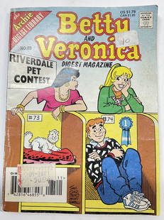 The Archie Comic, Betty & Veronica, 1996: The Archie Comic, Betty & Veronica. Copyright 1996. Measures approx 5 x 6.5 inches surface wear to comic consistent with age and use. Discoloration to pages. 11S Comic, Archie comic, vintage comic, co