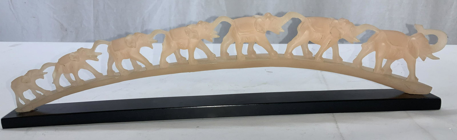 Cast Resin Elephant Tribe Statue on Stone (1 of 6)