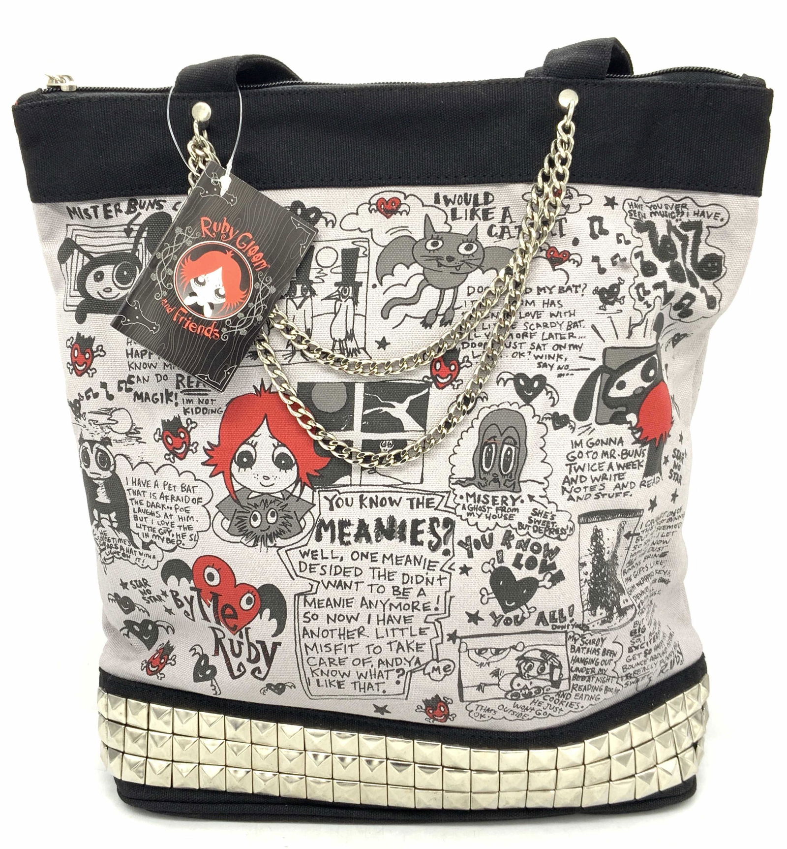 RUBY GLOOM Graphic Stud Detail Tote Bag NWT (1 of 5)