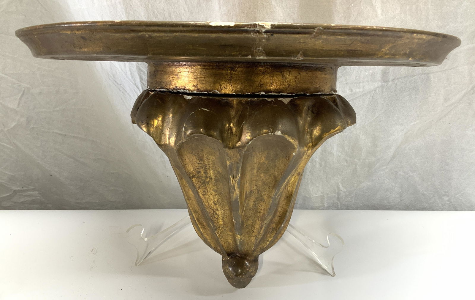 Gold Leaf Neoclassical Demilune Wall Shelf (1 of 6)
