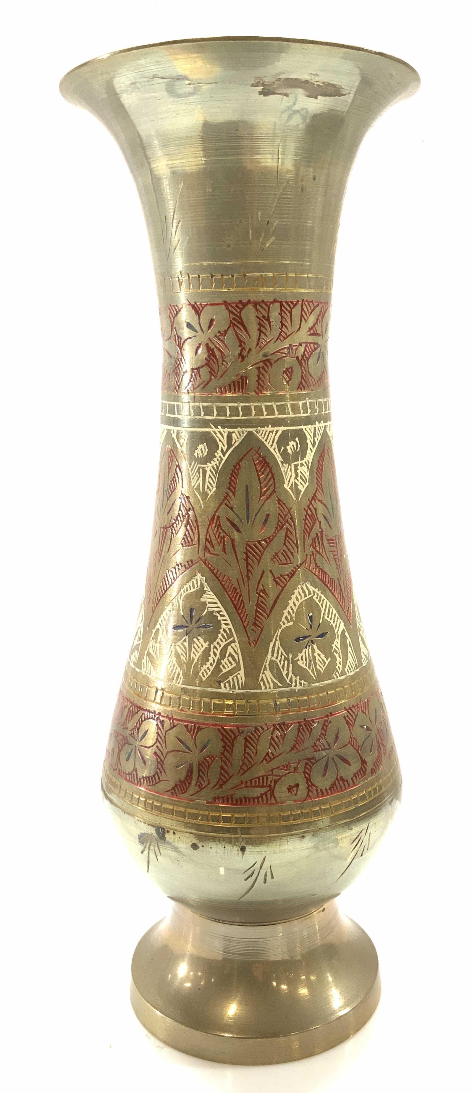 Etched Brass Flower Vase (1 of 5)