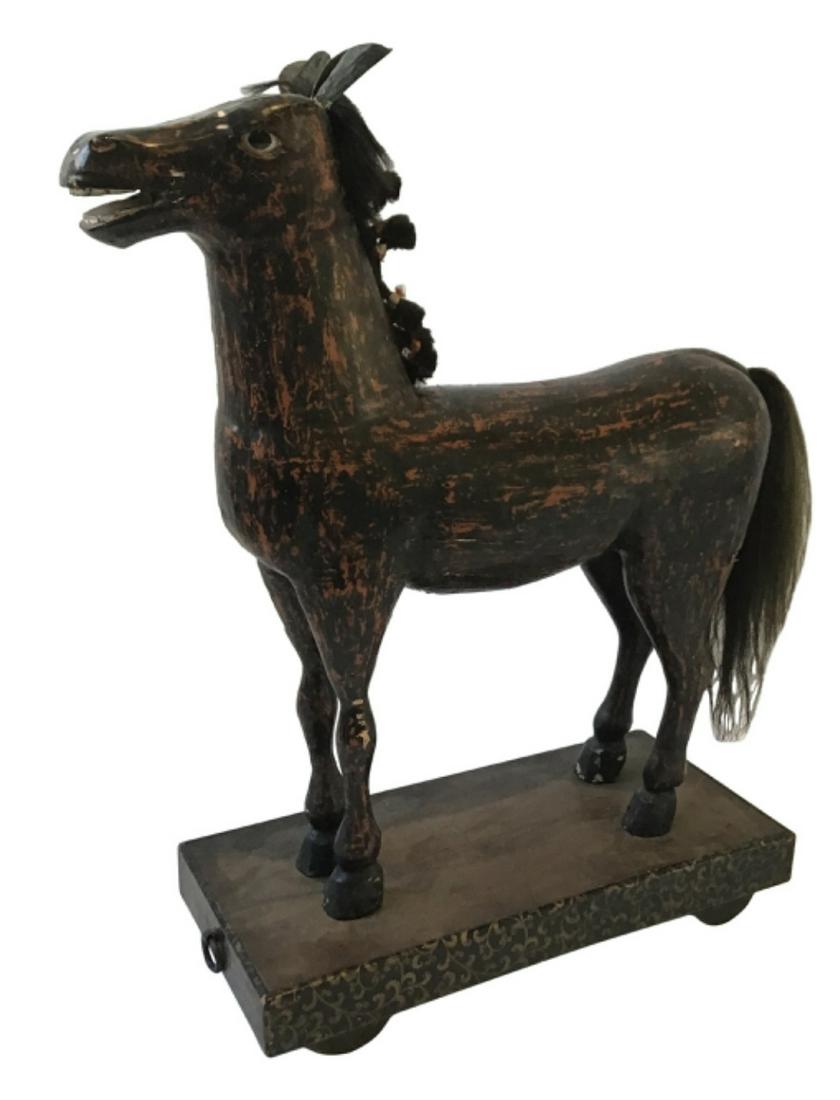 XLarge Carved Wooden Folk Art Horse (1 of 13)