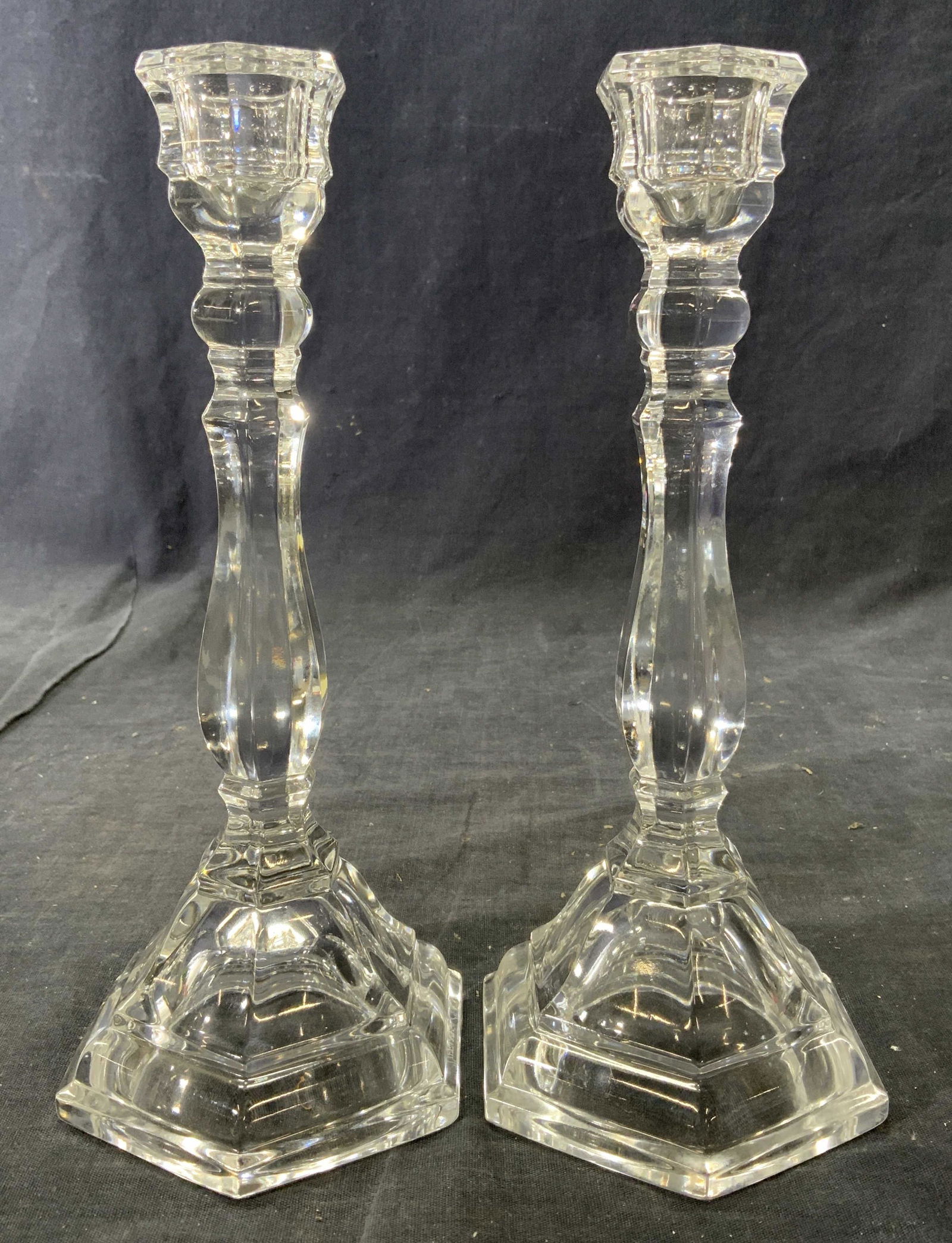 Pair TIFFANY & CO Cut Crystal Candlesticks (1 of 7)