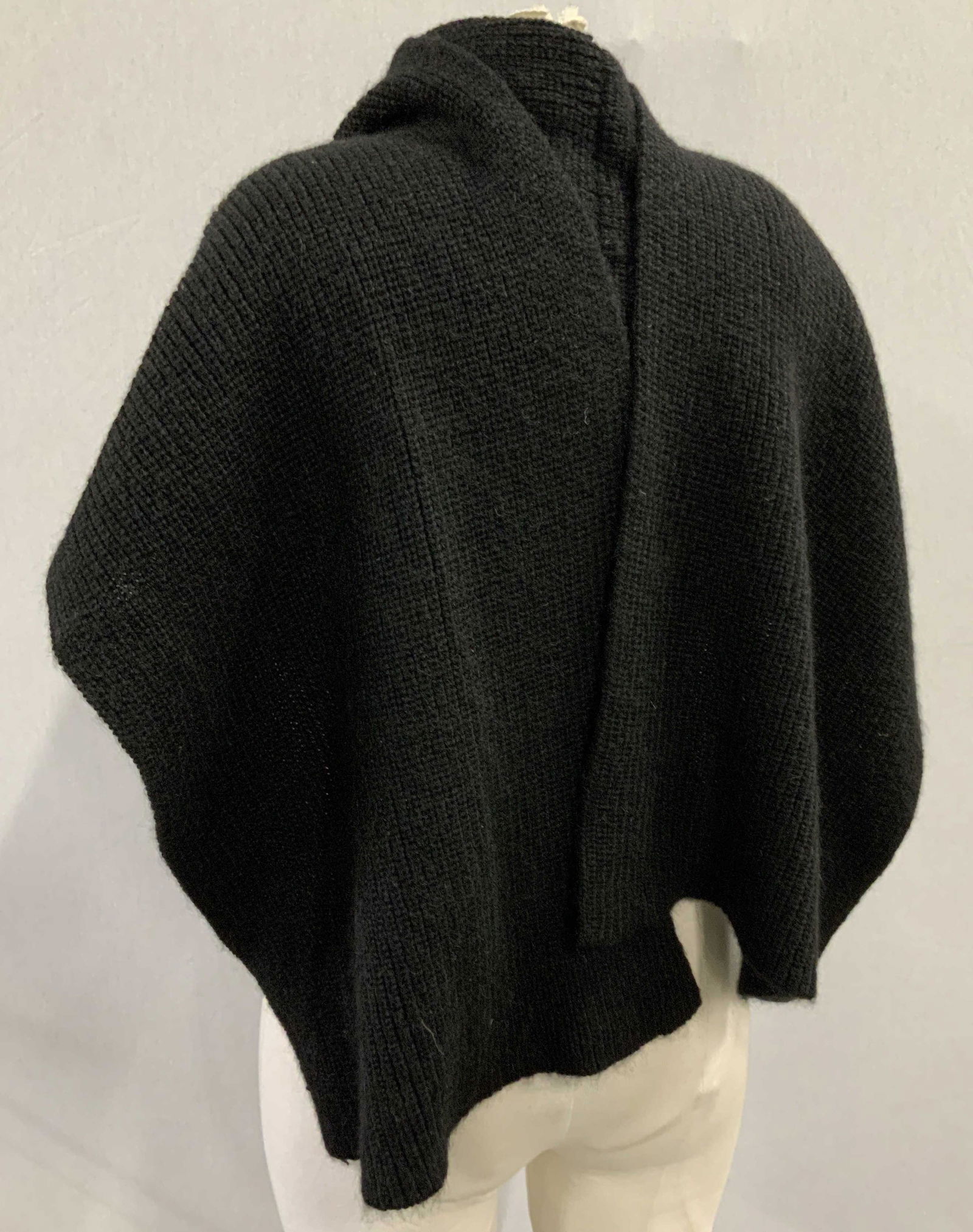 Long Black Cashmere Wool Knit Wrap (1 of 5)