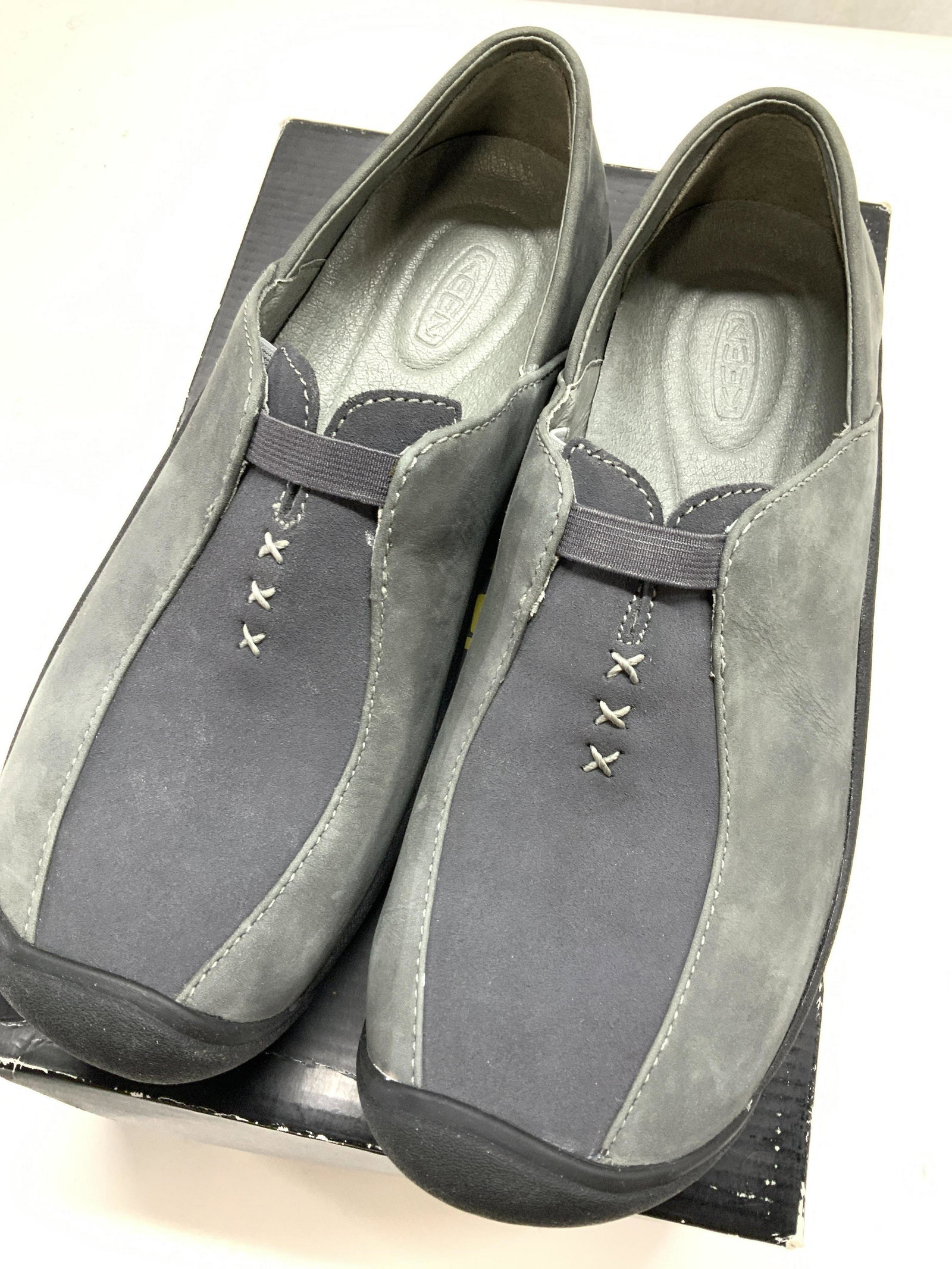 KEEN Womens Melbourne Midnight Suede Shoes, NIB: Original box Size 9 , possibly never worn or lightly worn shoes . Medium grey ( Midnight) , Style Keen Melbourne. Brushed suede. Keen Melbourne Walking Shoe, Ladies Footwear, Ladies comfort Shoes, Lad
