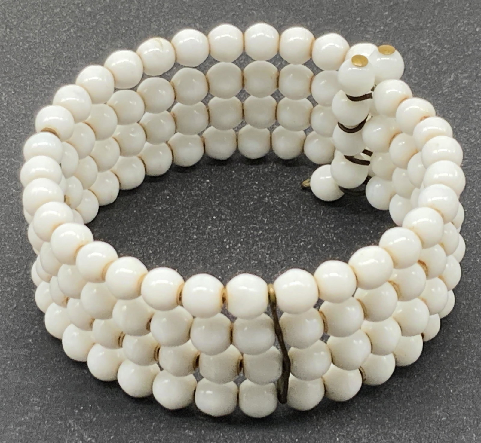 Multi Strand White Beaded Cuff Bracelet, Jewelry (1 of 6)