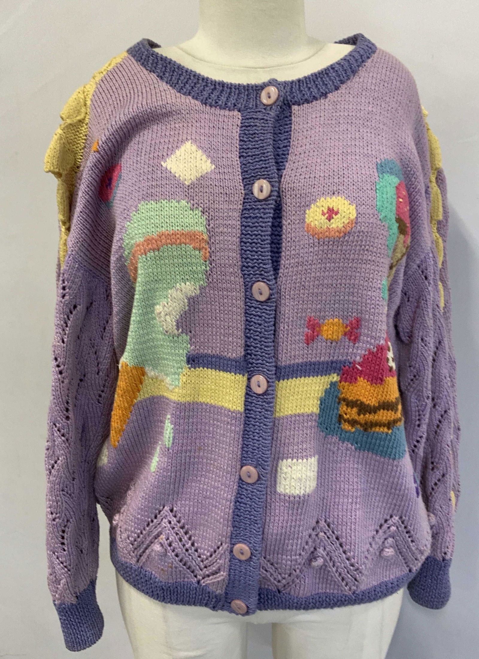 BEREK Vintage Hand Knit Polar Bear Cardigan (1 of 6)