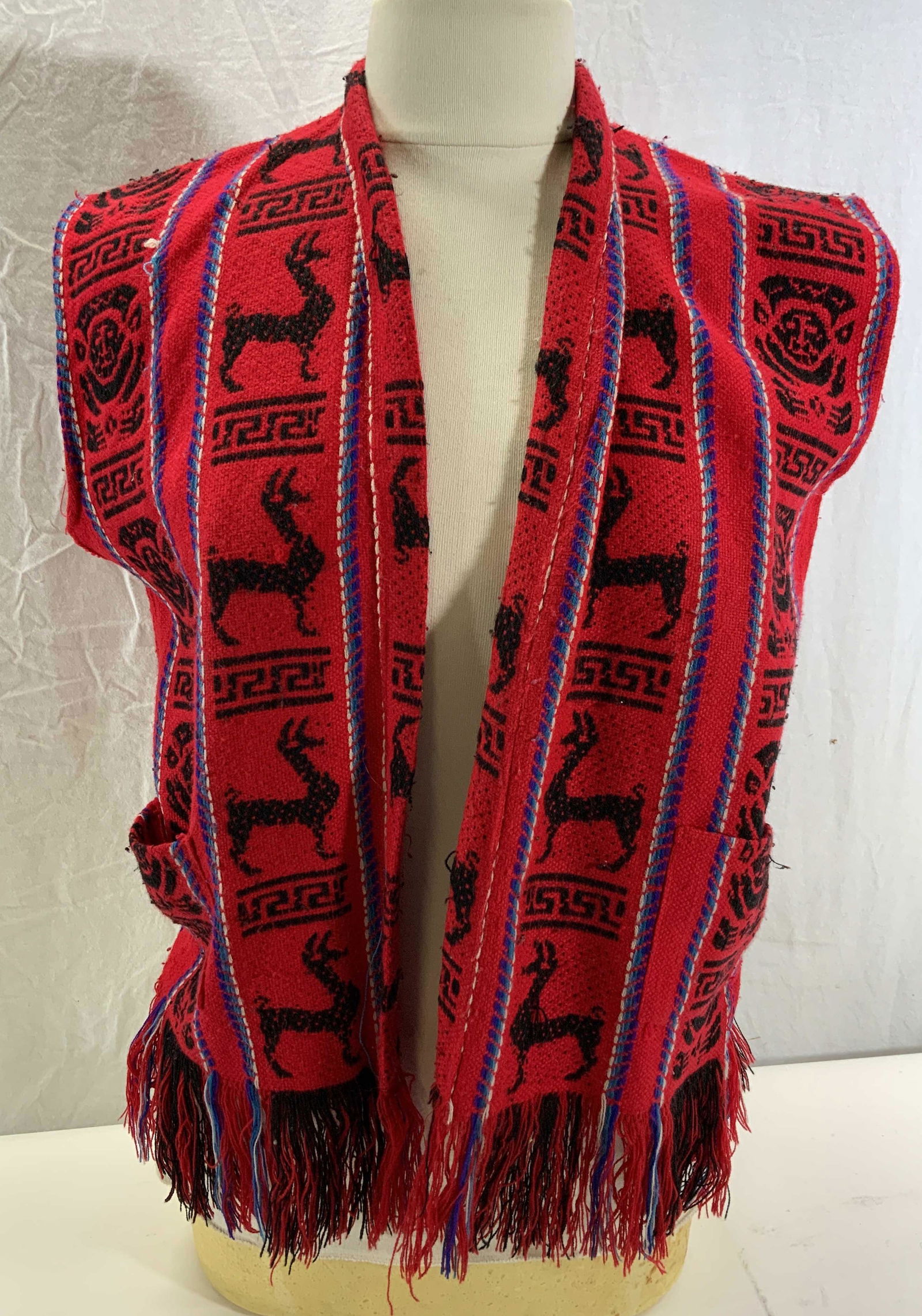 Vintage Red Knit Alpaca Vest (1 of 5)