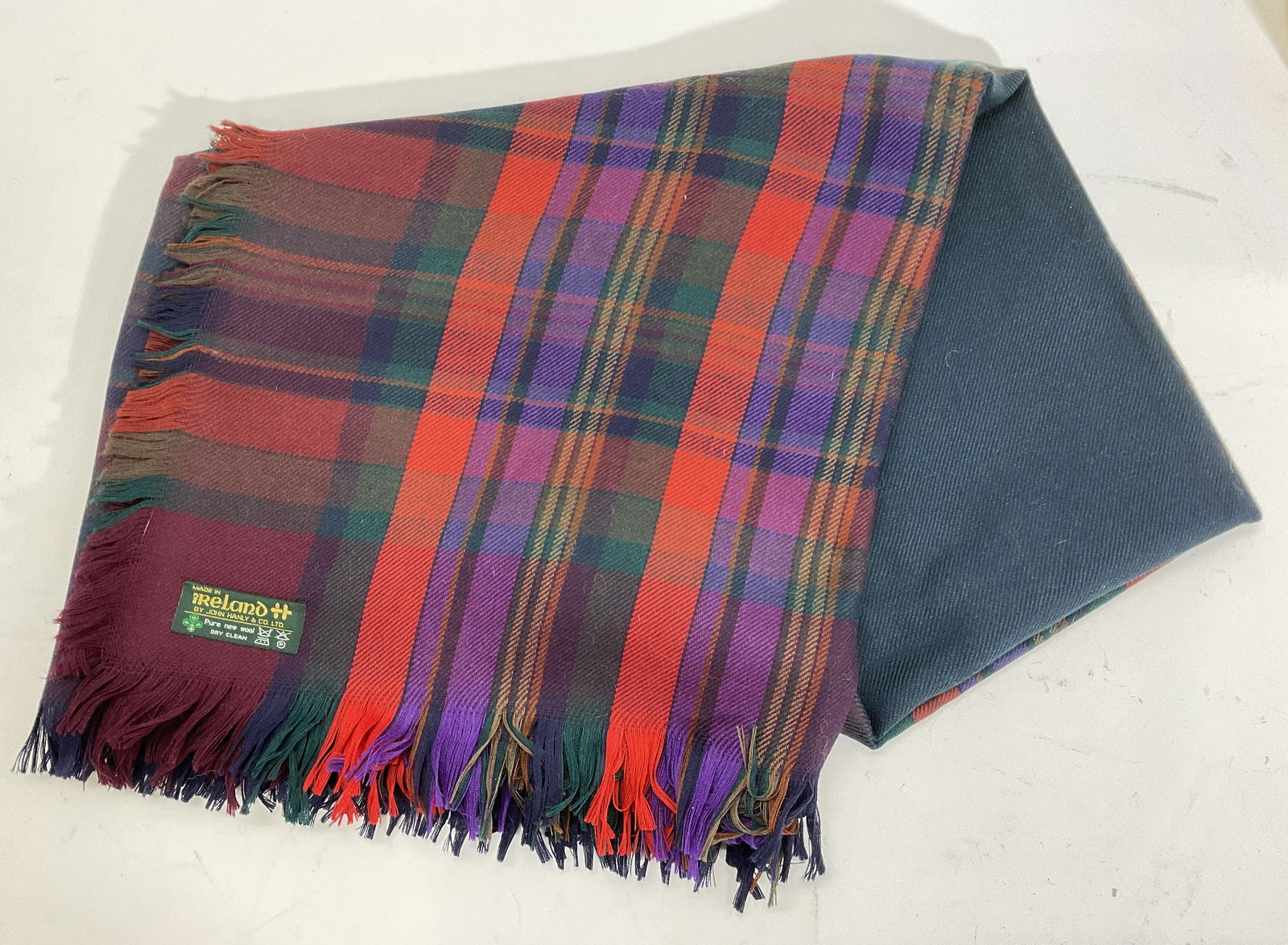 New Wool Plaid Fringed Shall, John Hanly & Co (1 of 3)