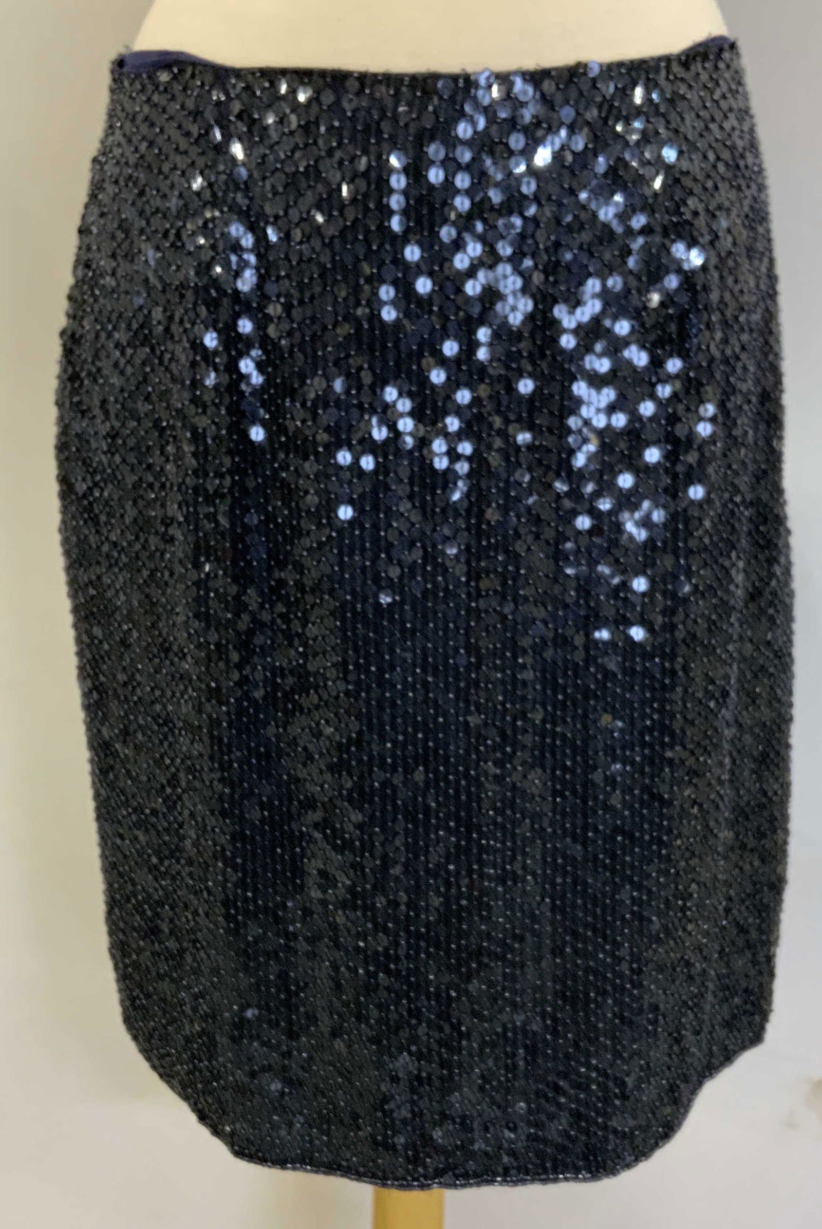 HARRISON MORGAN Blue Silk Sequined Skirt NWT (1 of 4)