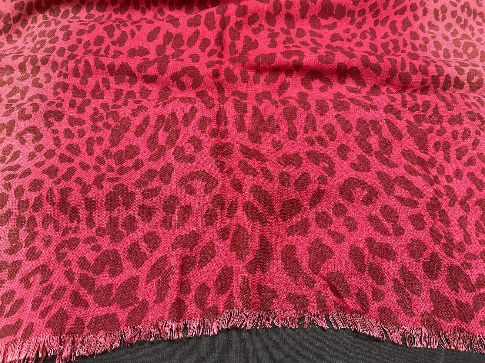 Armand Diradourian Pink Leopard Print Scarf, Silk (1 of 4)
