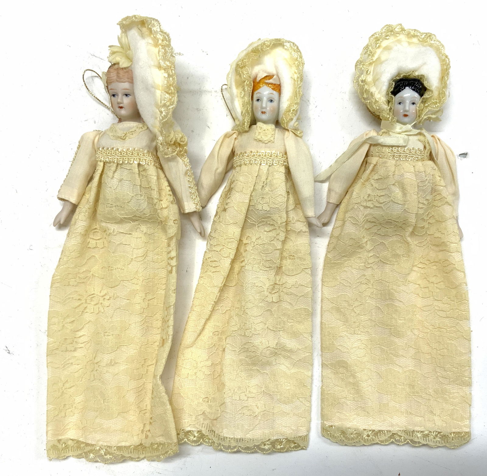 Set 3 Vintage Figural Doll Ornaments (1 of 5)