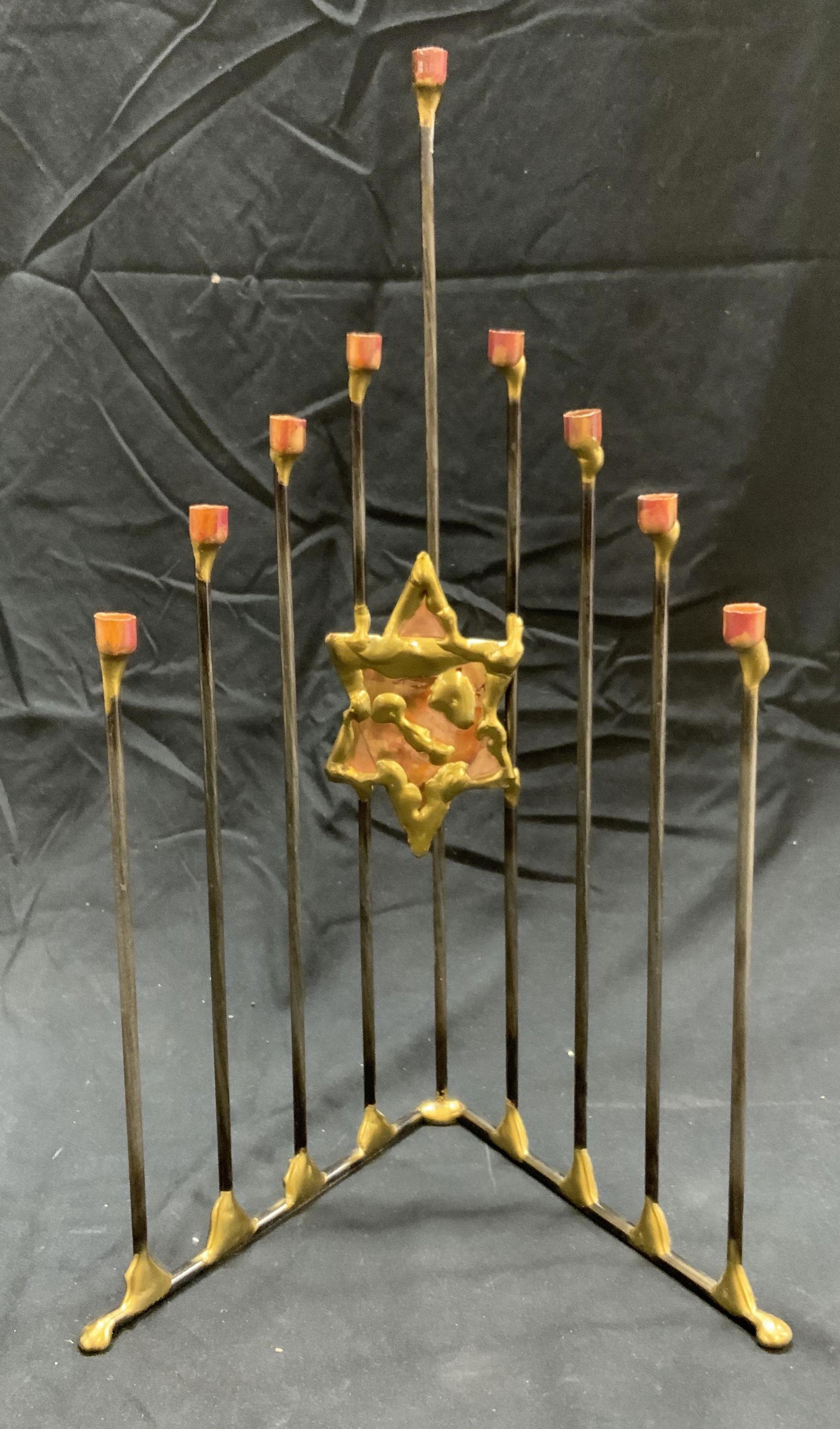 Vintage Handmade Metal Menorah (1 of 6)
