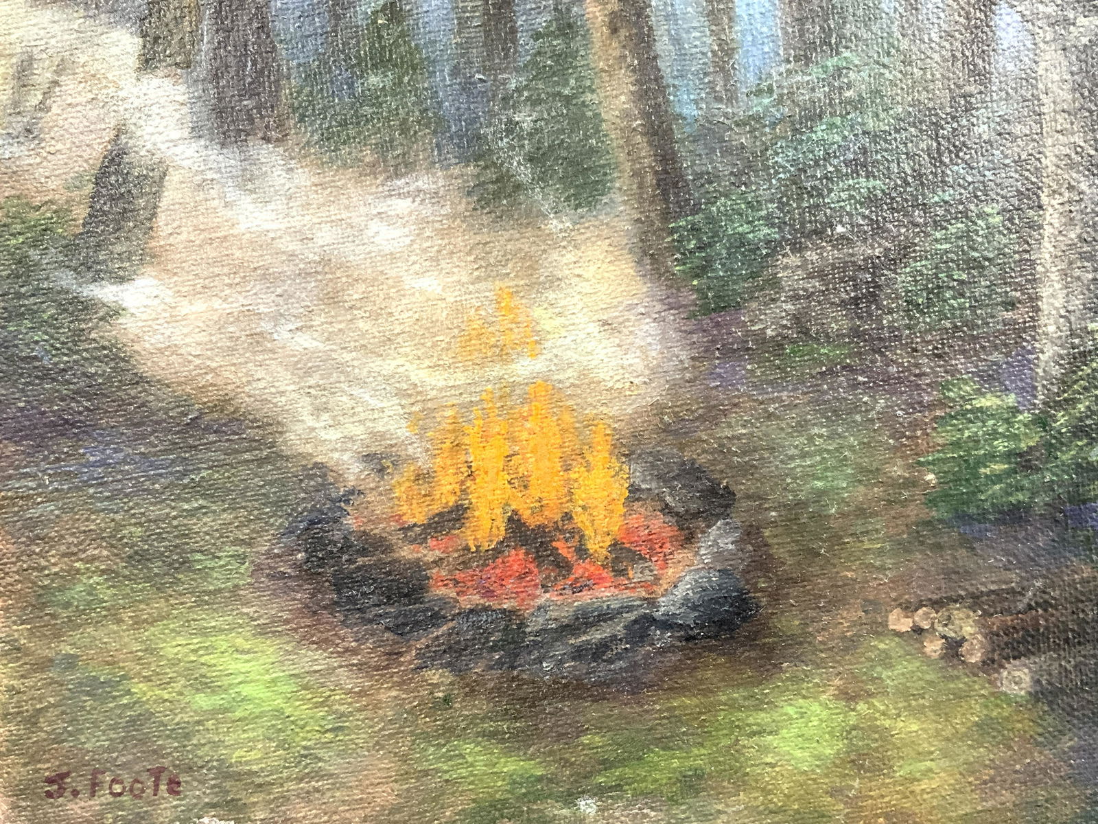 J.Foote Signed Acrylic Painting On Canvas (1 of 6)