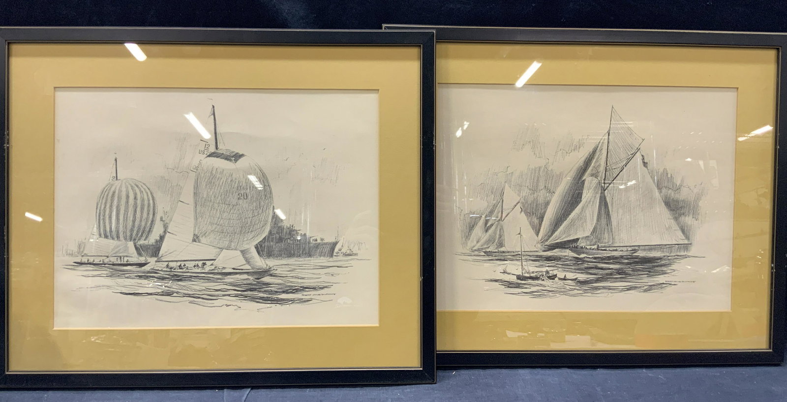Pair ROBERT JAMES PAILTHORPE Boat Lithographs (1 of 16)