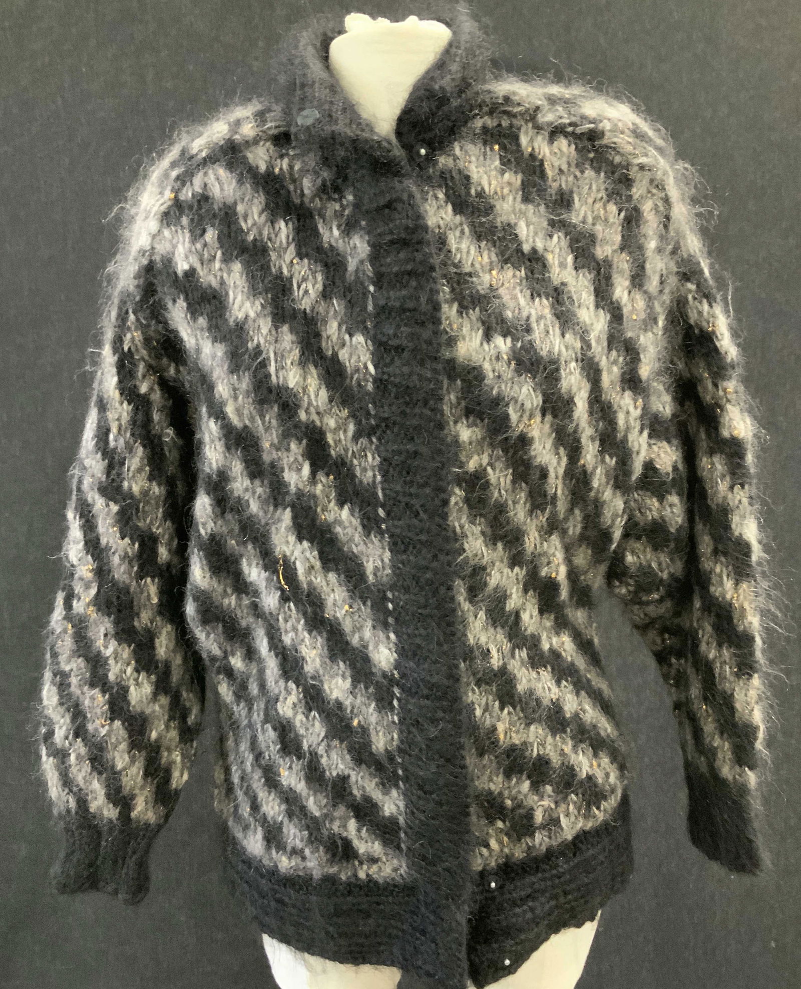 Hand Knit Mohair Cardigan Sweater Jacket (1 of 6)