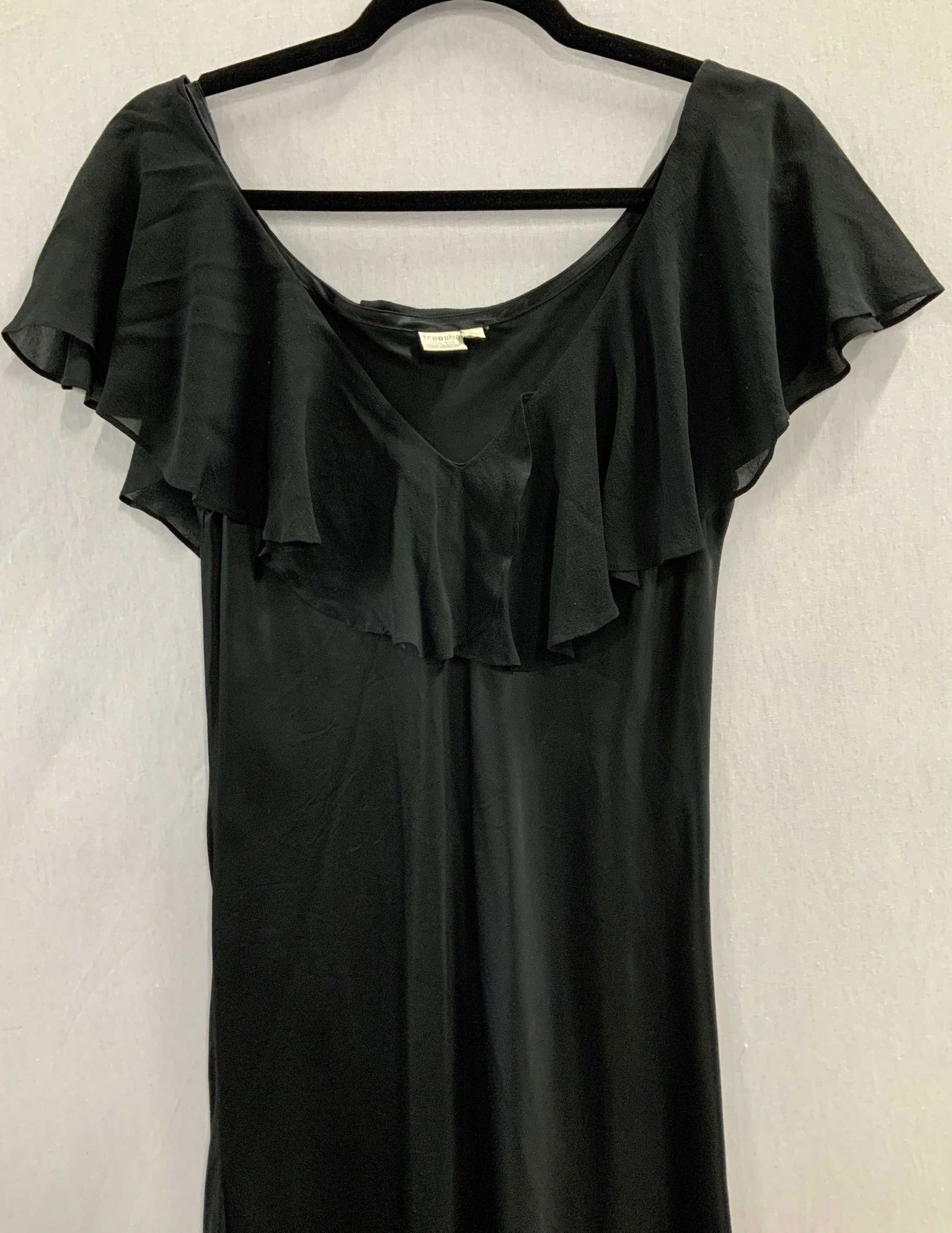 Treesha Long Black Silk Slip Dress (1 of 4)