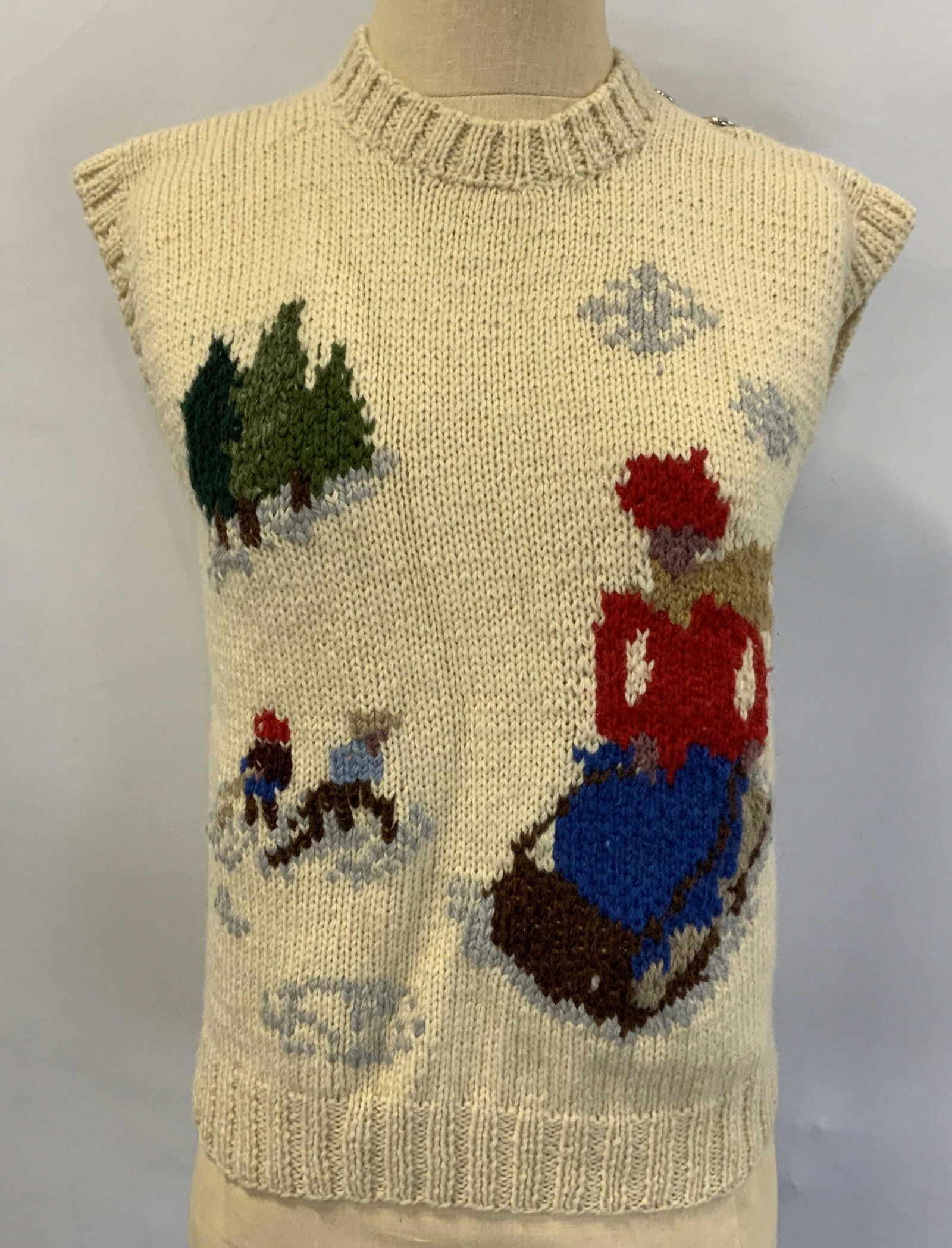 ROBERTA FROST Vintage Hand Knit Wool Vest (1 of 6)