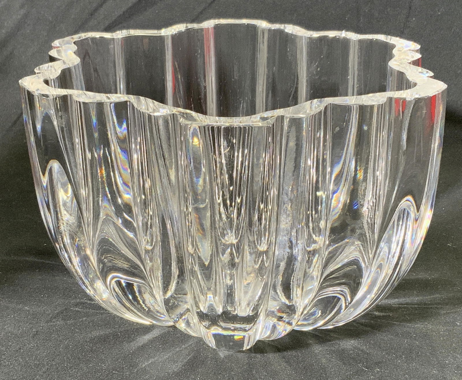 Vintage Thick Walled Crystal Bowl (1 of 4)
