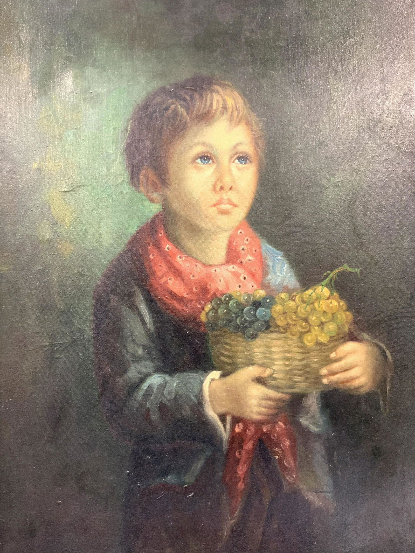 Signed Framed Young Boy Oil Painting (1 of 12)