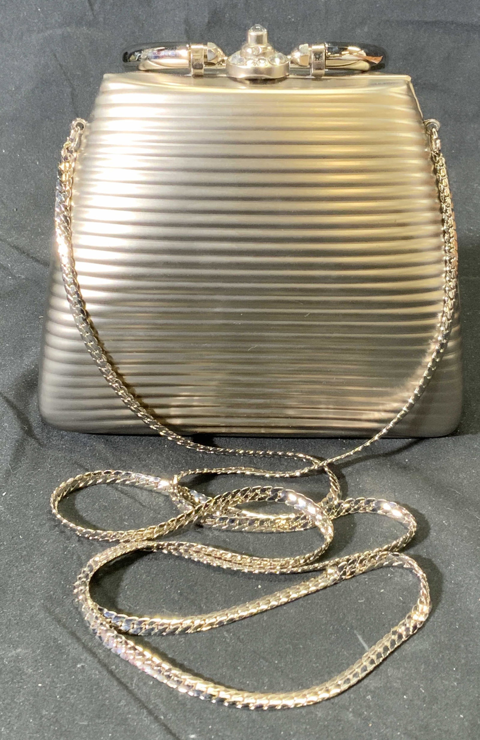 ELAN Silver Tone Metal Convertible Evening Bag (1 of 6)