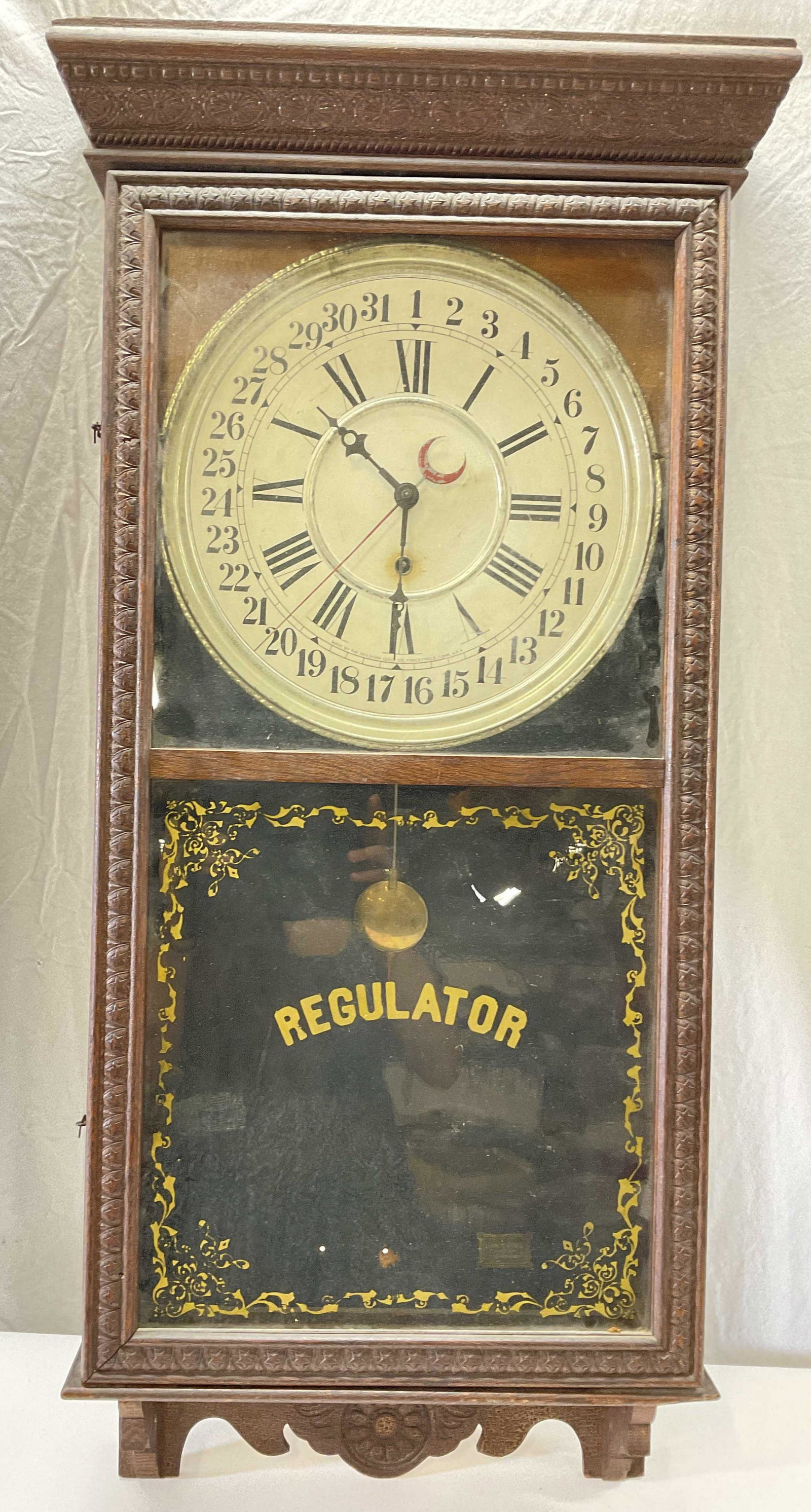Antique Wall Regulator Clock (1 of 12)