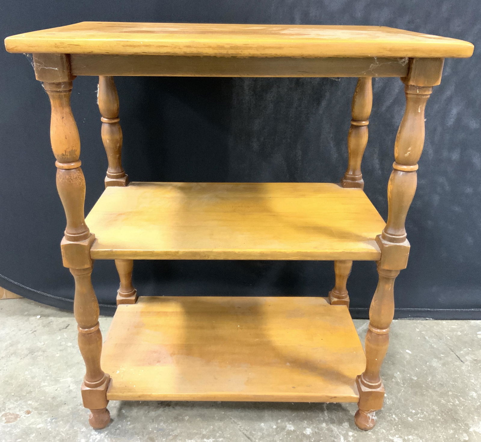 Vintage Wooden 3 Tier Side Table (1 of 8)