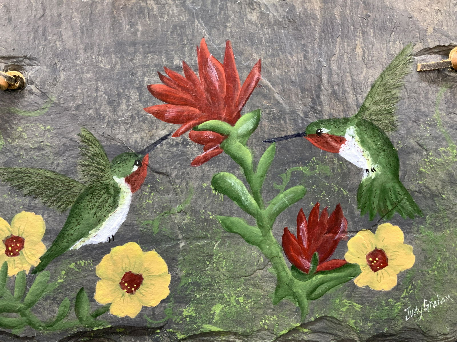 JUDY GRAHAM Signed Acrylic Humming Bird Sign (1 of 10)