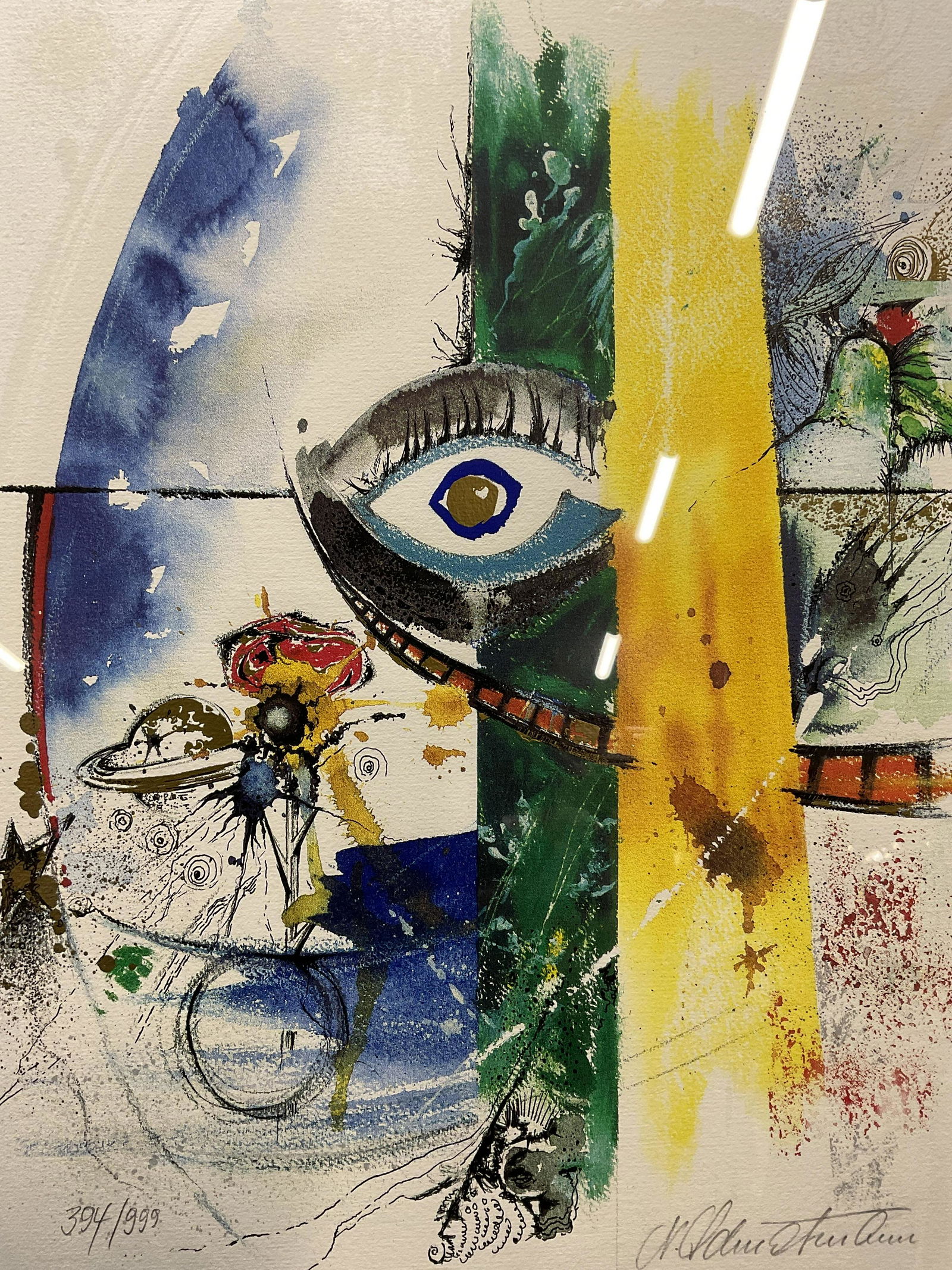 Signed Framed Surrealistic Lithograph (1 of 7)