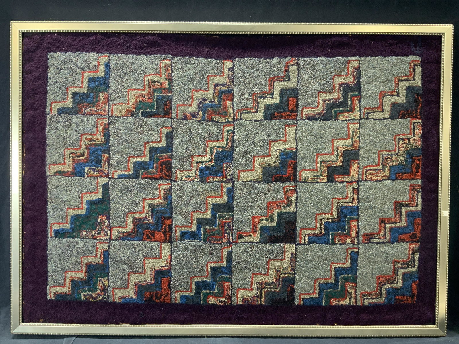 Framed Geometric Hook Rug (1 of 9)