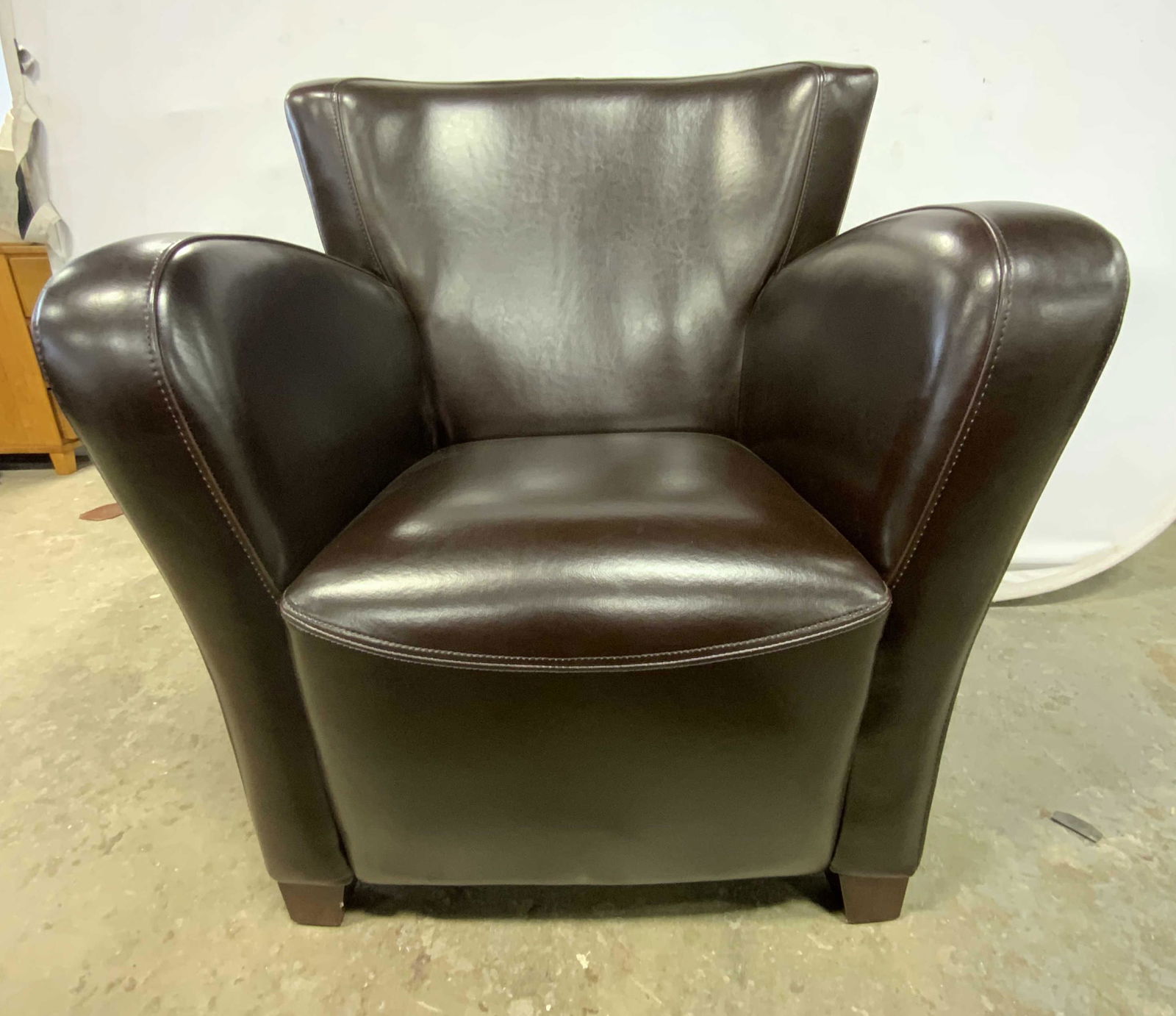 PIER 1 IMPORTS Bicast Leather Armchair, USA (1 of 13)
