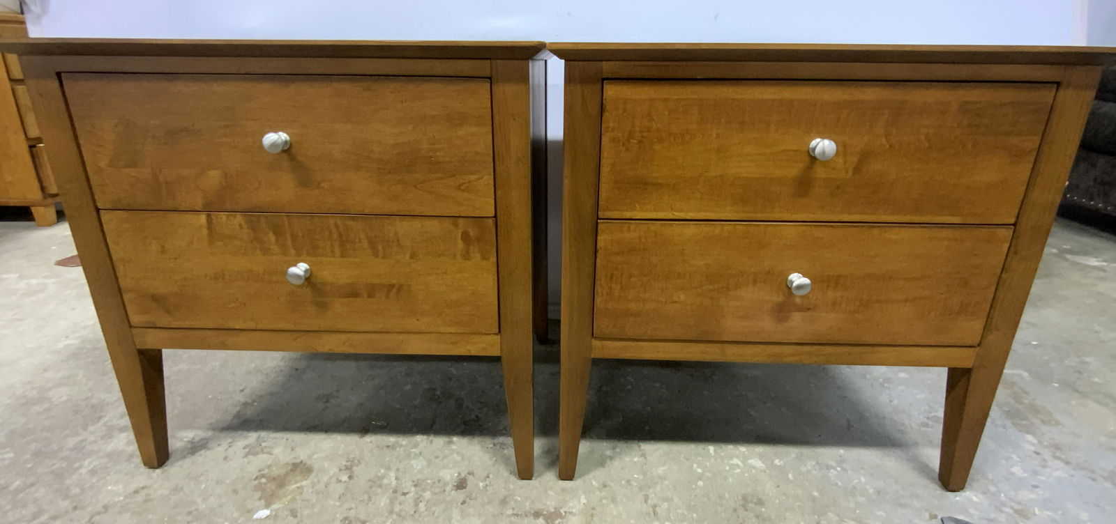 Pair ETHAN ALLEN Wooden Two Drawer End Tables, USA (1 of 13)