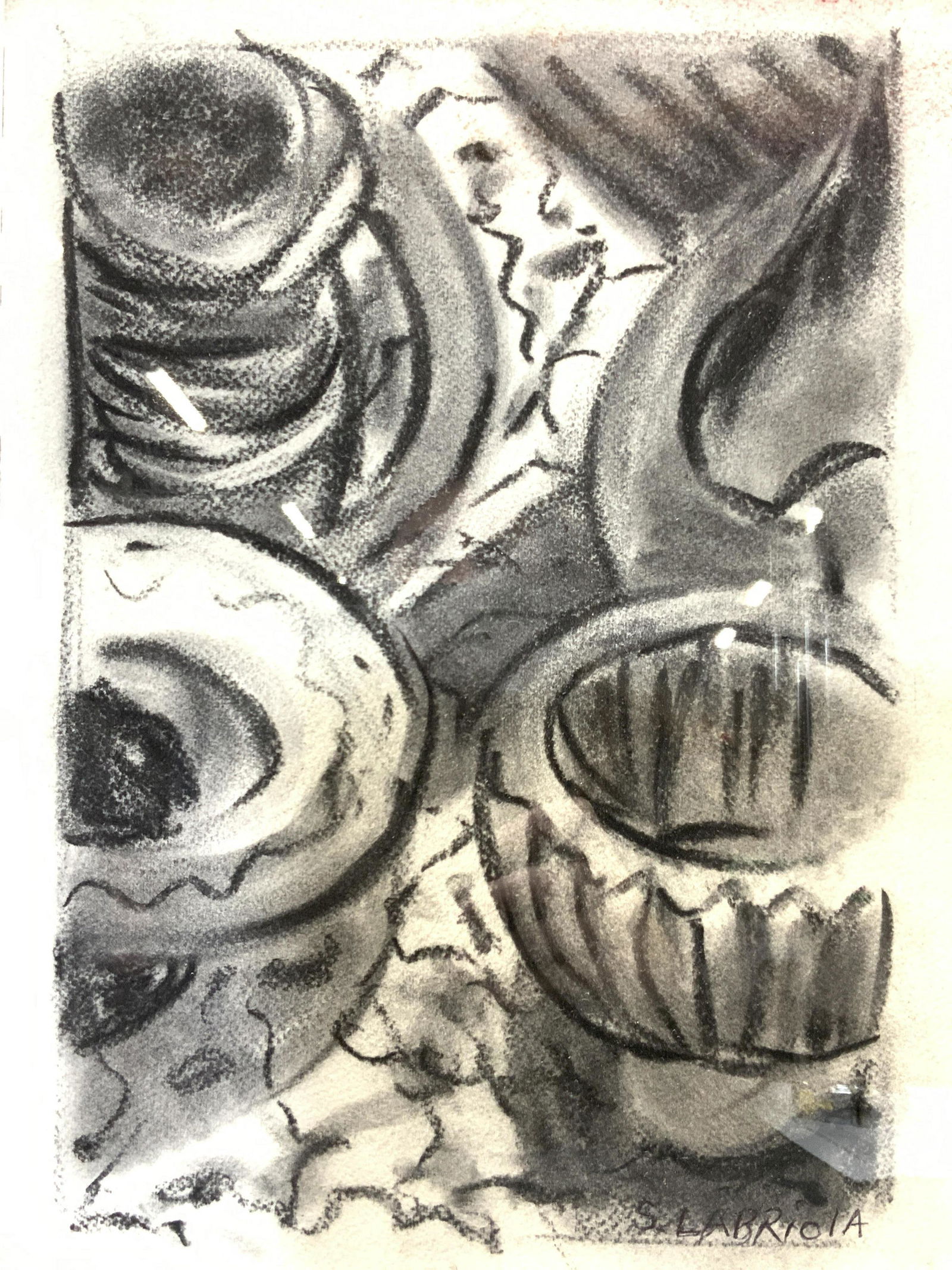 S.Labriola Signed Framed Charcoal Drawing (1 of 8)