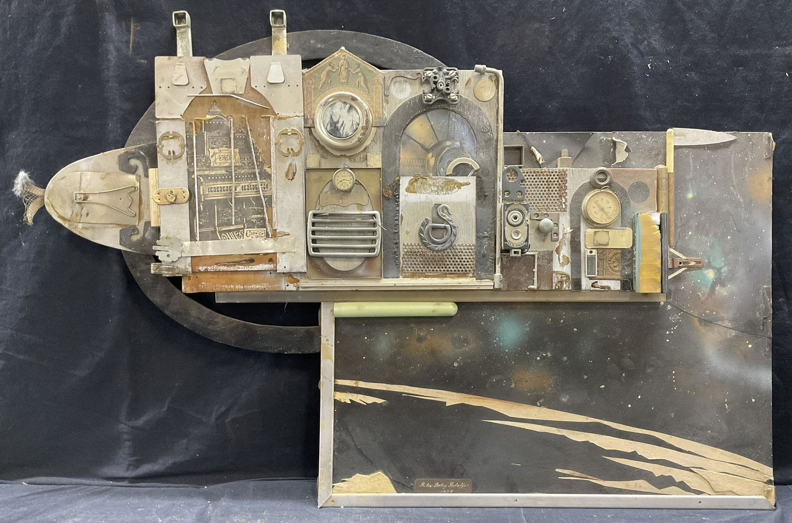 RITA BOLEY BOLAFFIO Signed Spaceship Collage Art (1 of 9)