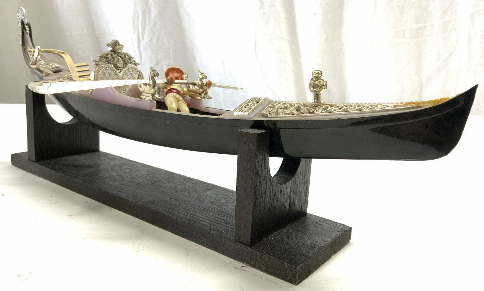 Model Boat W Figural Holding Oar (1 of 6)